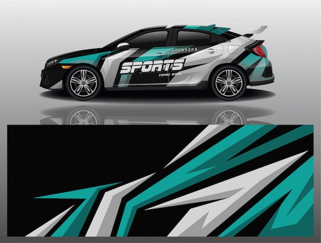 Vector de diseño de envoltura de calcomanías deportivas