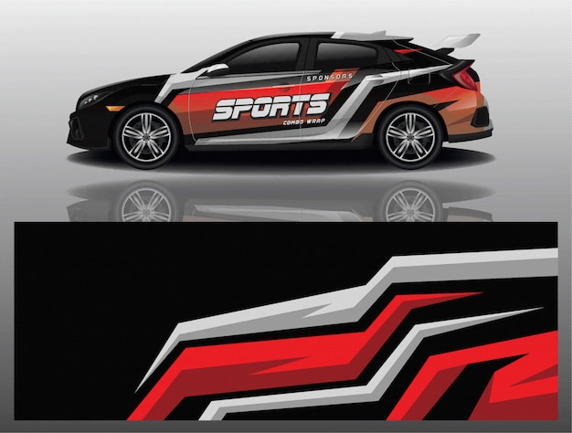 Vector de diseño de envoltura de calcomanías deportivas