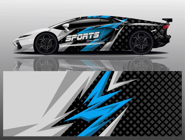 Vector de diseño de envoltura de calcomanías deportivas