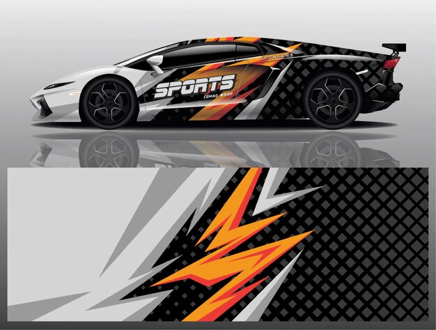 Vector de diseño de envoltura de calcomanías deportivas