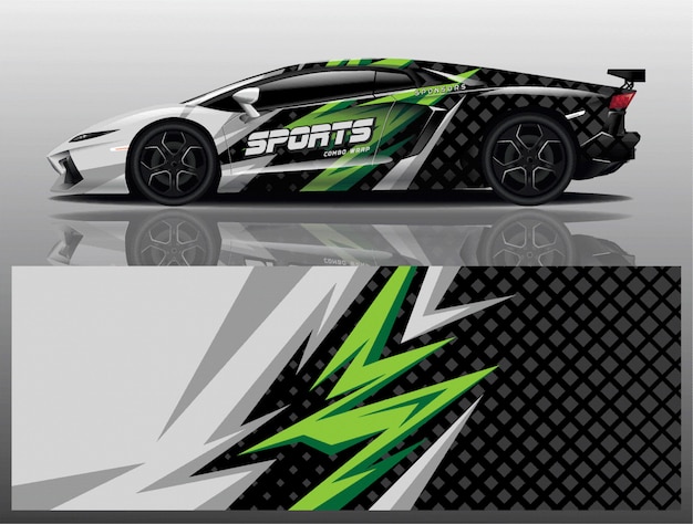 Vector de diseño de envoltura de calcomanías deportivas
