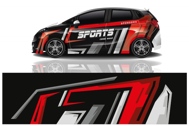 Vector de diseño de envoltura de calcomanías deportivas