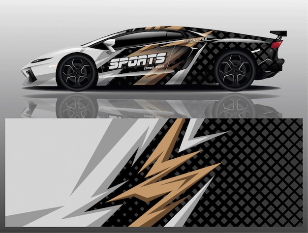 Vector de diseño de envoltura de calcomanías deportivas