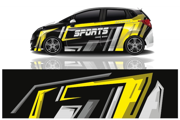Vector de diseño de envoltura de calcomanías deportivas