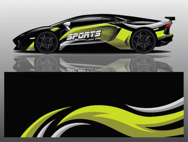 Vector de diseño de envoltura de calcomanías deportivas