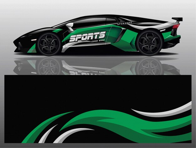 Vector de diseño de envoltura de calcomanías deportivas