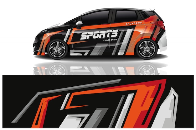 Vector de diseño de envoltura de calcomanías deportivas
