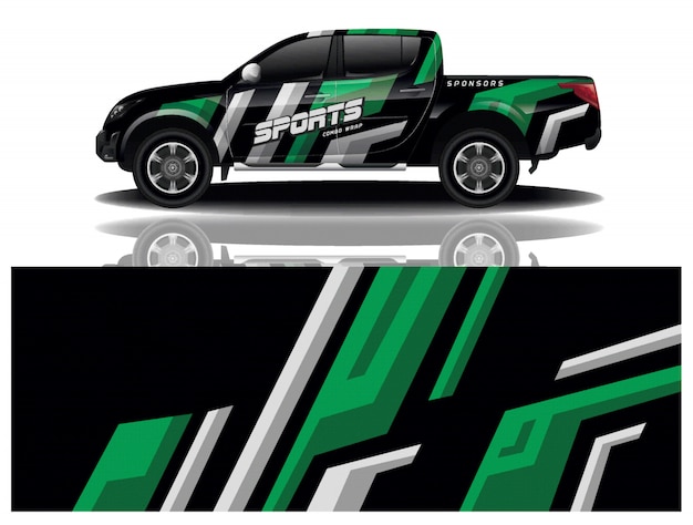 Vector de diseño de envoltura de calcomanías deportivas