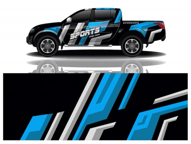 Vector de diseño de envoltura de calcomanías deportivas