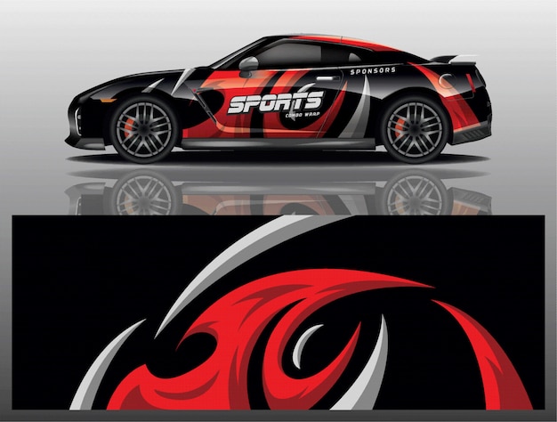 Vector de diseño de envoltura de calcomanías deportivas
