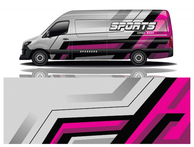Vector de diseño de envoltura de calcomanías deportivas