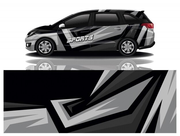 Vector de diseño de envoltura de calcomanías deportivas