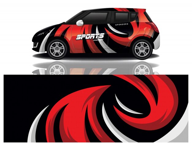 Vector de diseño de envoltura de calcomanías deportivas