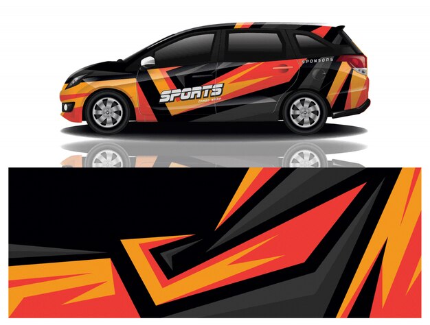 Vector de diseño de envoltura de calcomanías deportivas