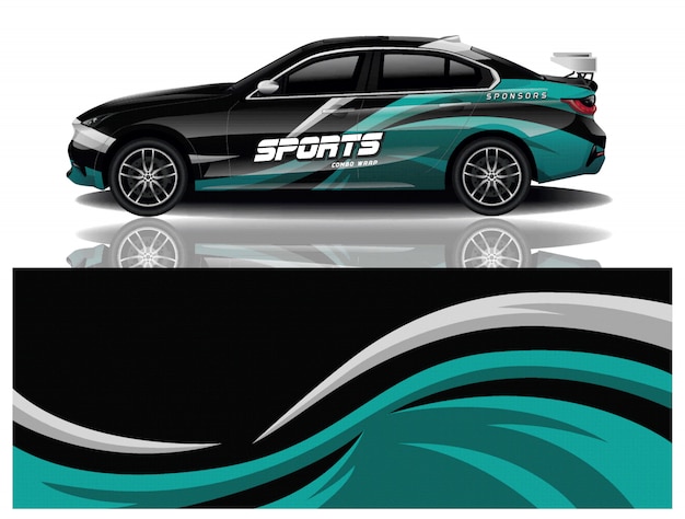 Vector de diseño de envoltura de calcomanías deportivas