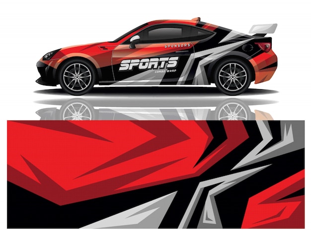 Vector de diseño de envoltura de calcomanías deportivas
