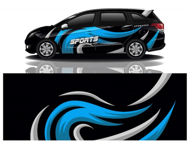 Vector de diseño de envoltura de calcomanías deportivas