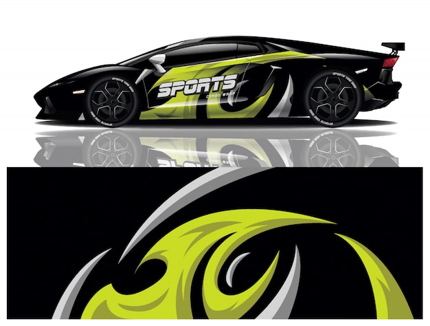 Vector de diseño de envoltura de calcomanías deportivas