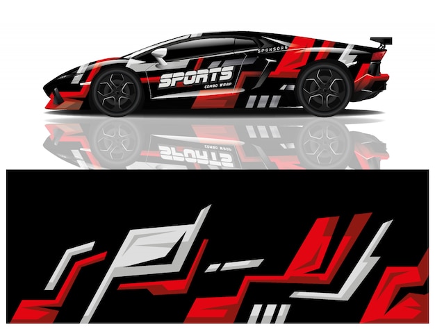Vector de diseño de envoltura de calcomanías deportivas