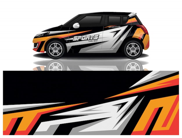 Vector de diseño de envoltura de calcomanías deportivas