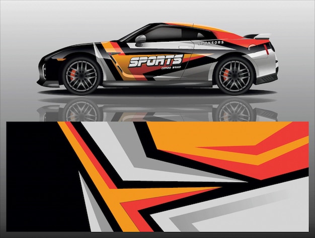 Vector de diseño de envoltura de calcomanías deportivas