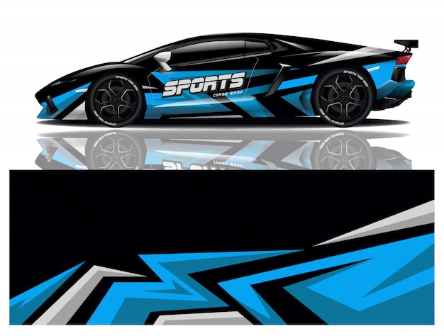 Vector de diseño de envoltura de calcomanías deportivas