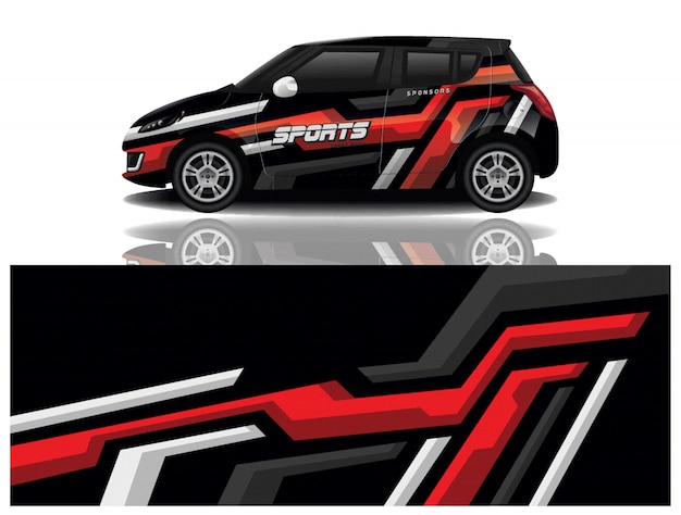 Vector de diseño de envoltura de calcomanías deportivas