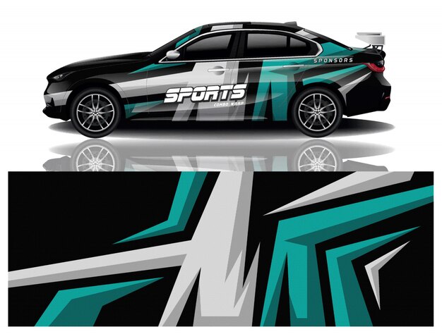 Vector de diseño de envoltura de calcomanías deportivas