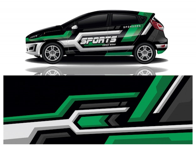 Vector de diseño de envoltura de calcomanías deportivas