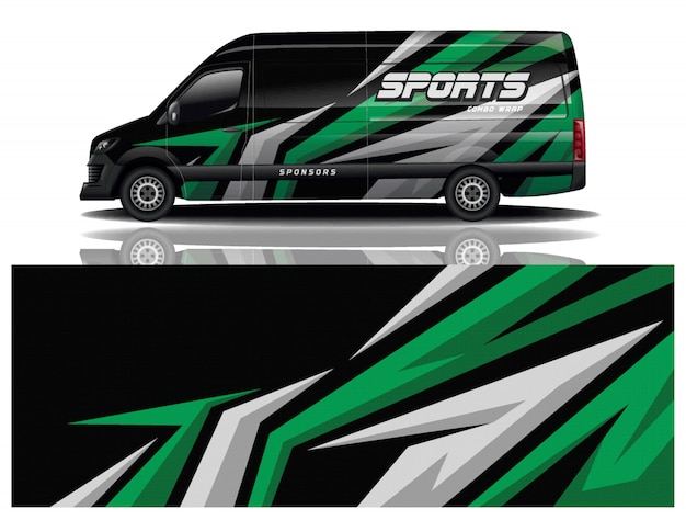 Vector de diseño de envoltura de calcomanías deportivas