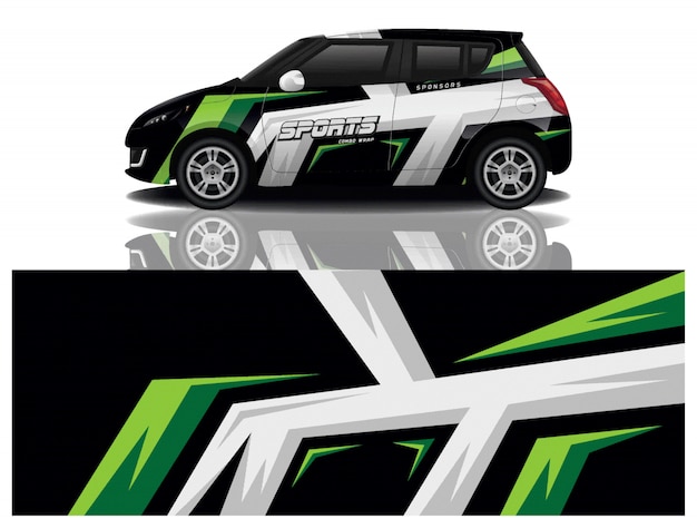 Vector de diseño de envoltura de calcomanías deportivas