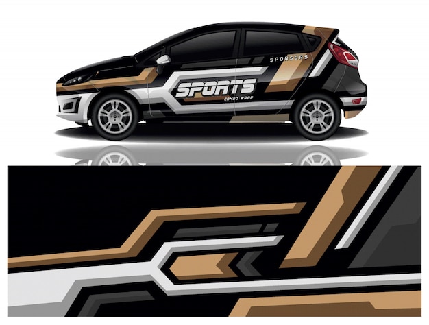 Vector de diseño de envoltura de calcomanías deportivas