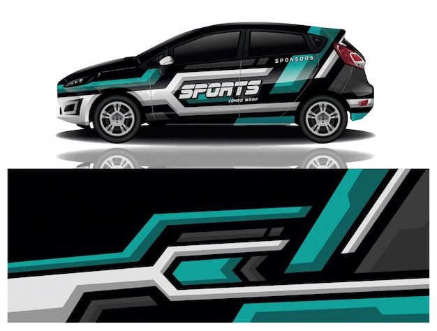 Vector de diseño de envoltura de calcomanías deportivas