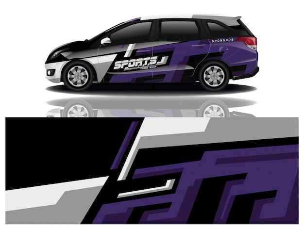 Vector de diseño de envoltura de calcomanías deportivas