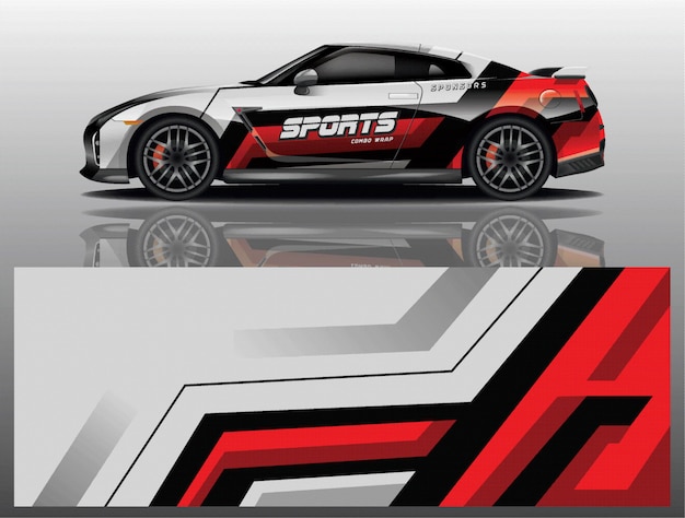 Vector de diseño de envoltura de calcomanías deportivas
