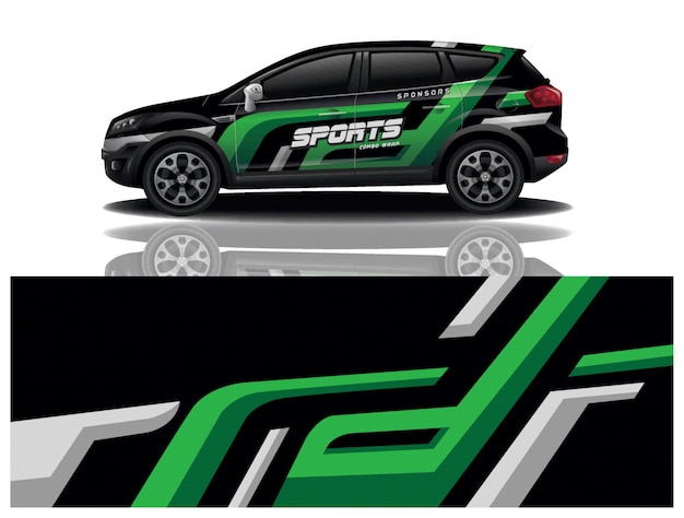 Vector de diseño de envoltura de calcomanías deportivas