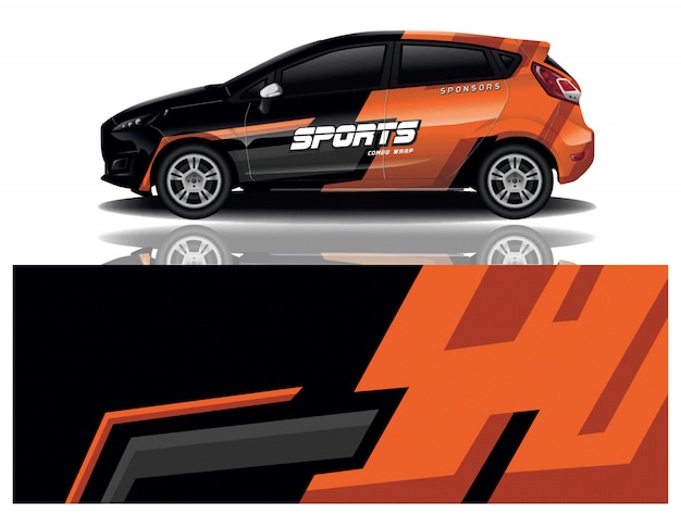 Vector de diseño de envoltura de calcomanías deportivas