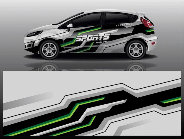 Vector de diseño de envoltura de calcomanías deportivas