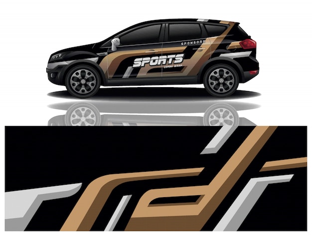 Vector de diseño de envoltura de calcomanías deportivas