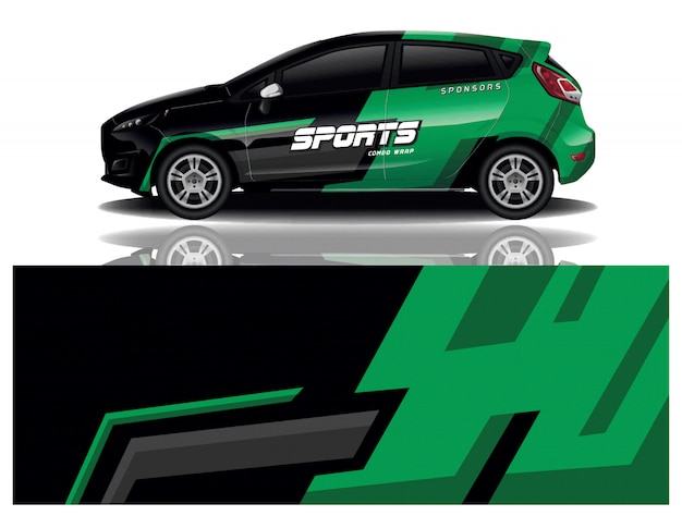 Vector de diseño de envoltura de calcomanías deportivas