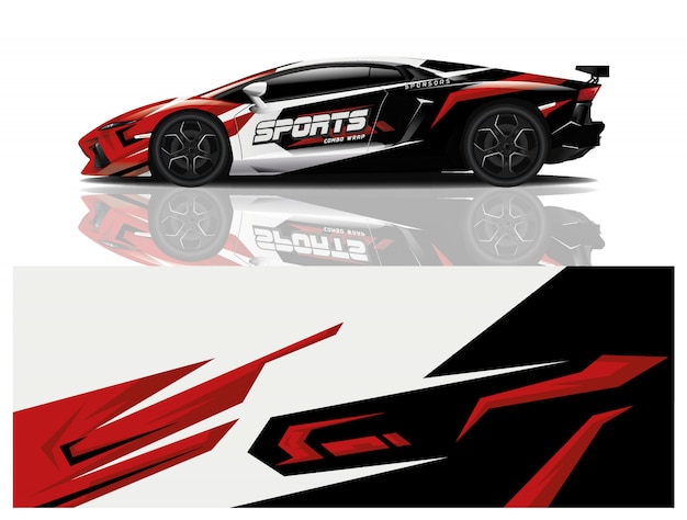 Vector de diseño de envoltura de calcomanías deportivas