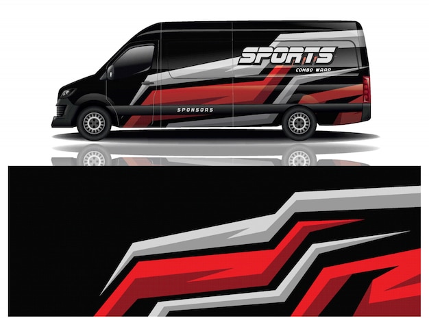 Vector de diseño de envoltura de calcomanías deportivas