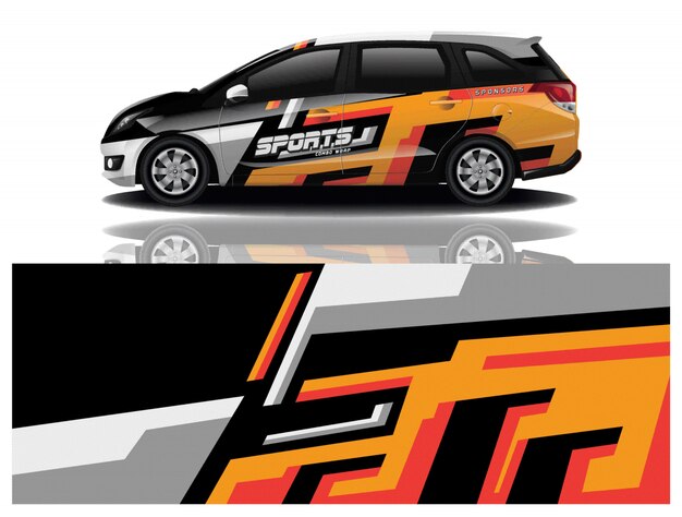 Vector de diseño de envoltura de calcomanías deportivas