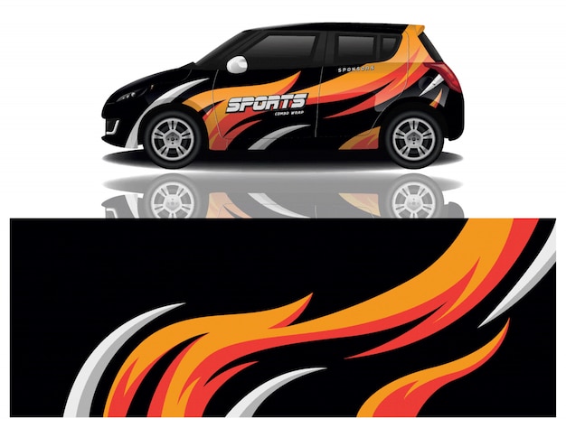 Vector de diseño de envoltura de calcomanías deportivas