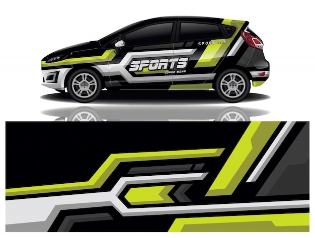 Vector de diseño de envoltura de calcomanías deportivas
