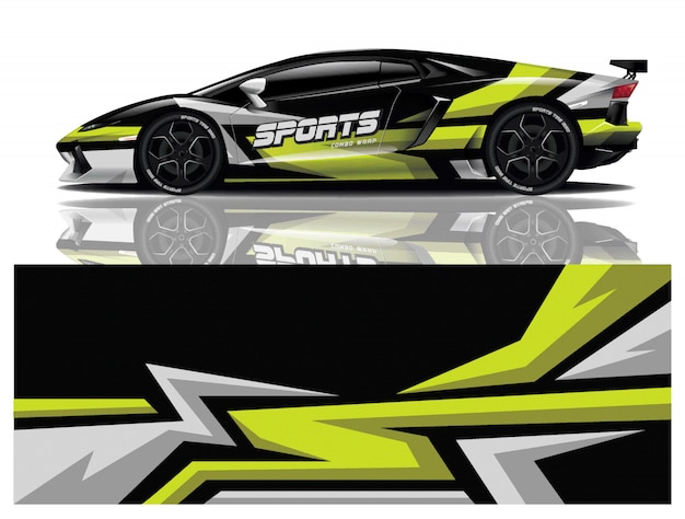Vector de diseño de envoltura de calcomanías deportivas