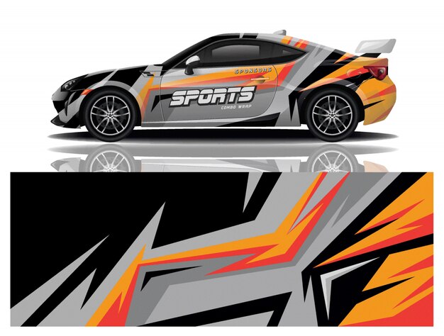 Vector de diseño de envoltura de calcomanías deportivas