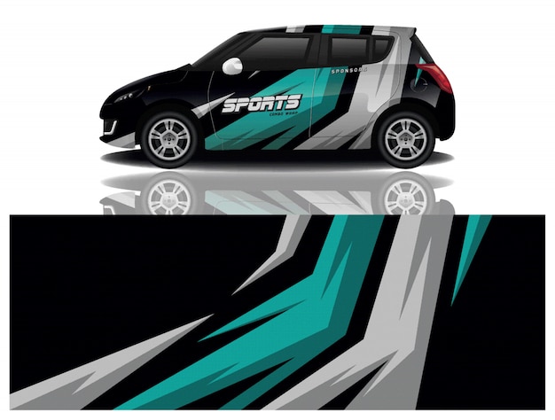 Vector de diseño de envoltura de calcomanías deportivas