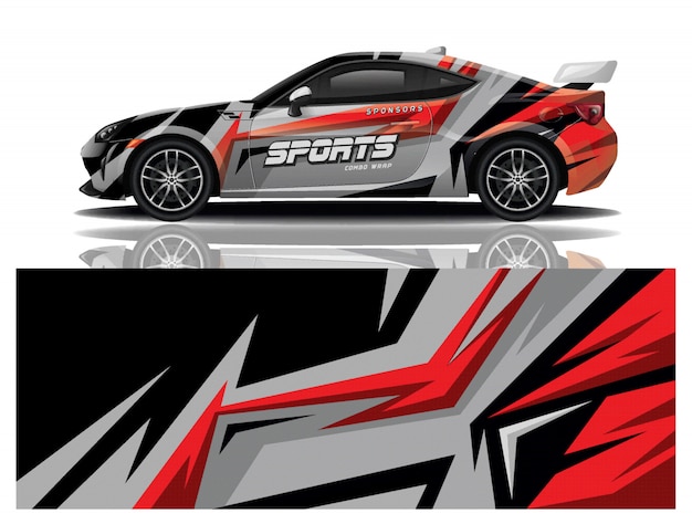 Vector de diseño de envoltura de calcomanías deportivas