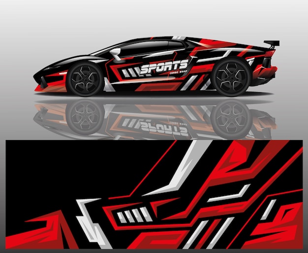 Vector de diseño de envoltura de calcomanías deportivas
